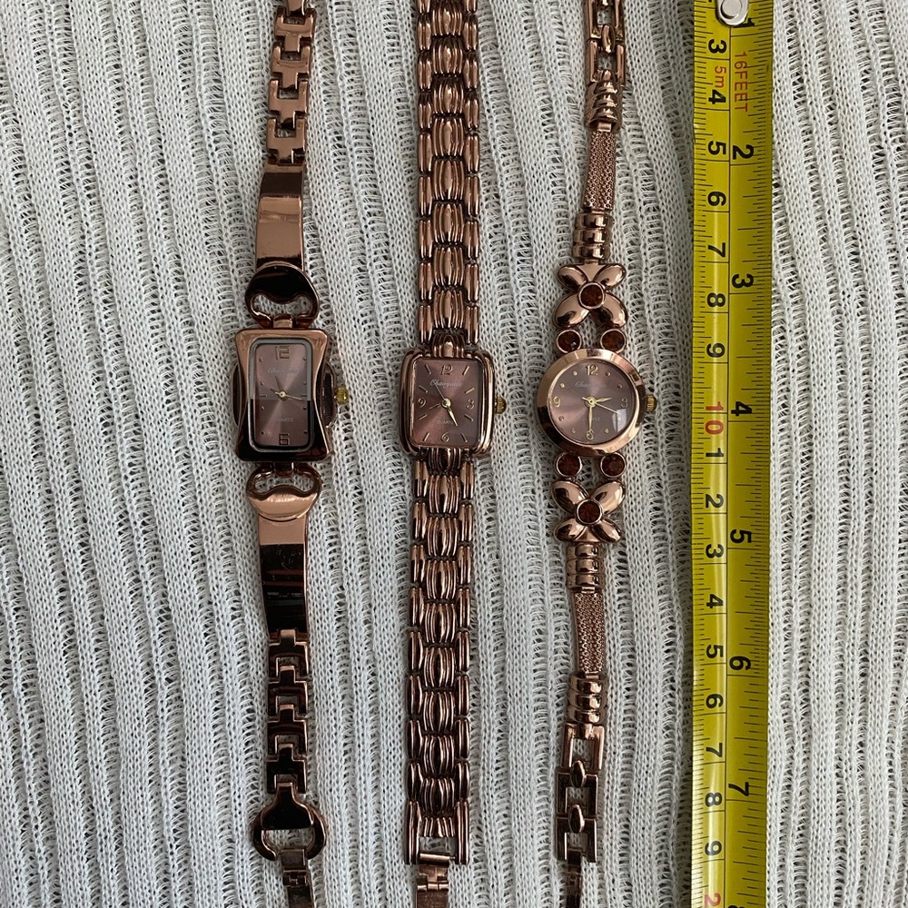 Bronze Rose Gold Colored Watch Set